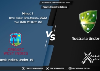 ICC Under-19 Cricket World Cup, 2022, Match 1 WI-U19 vs AU-U19, Playing 11 & Today's Match Predictions