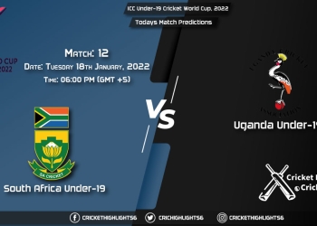 ICC Under-19 Cricket World Cup, 2022, Match 12 SA-U19 vs UGN-U19, Playing 11 & Today's Match Predictions
