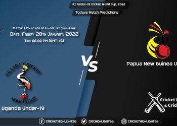 ICC Under-19 Cricket World Cup, 2022, Match 13th Place Play-off 1st Semi-Final UGA-U19 vs PNG-U19, Playing 11 & Today's Match Predictions