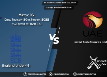 ICC Under-19 Cricket World Cup, 2022, Match 16 EN-U19 vs UAE-U19, Playing 11 & Today's Match Predictions