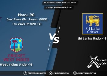 ICC Under-19 Cricket World Cup, 2022, Match 20 WI-U19 vs SL-U19, Playing 11 & Today's Match Predictions