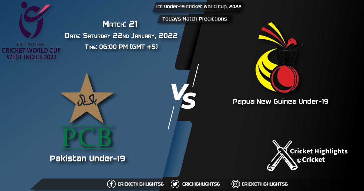 ICC Under-19 Cricket World Cup, 2022, Match 21 PK-U19 vs PNG-U19, Playing 11 & Today's Match Predictions