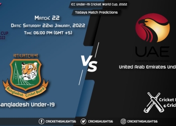 ICC Under-19 Cricket World Cup, 2022, Match 22 BD-U19 vs UAE-U19, Playing 11 & Today's Match Predictions