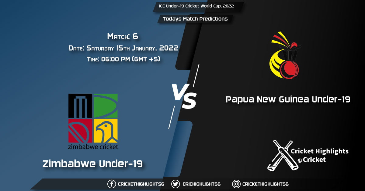 ICC Under-19 Cricket World Cup, 2022, Match 6 ZIM-U19 vs PNG-U19, Playing 11 & Today's Match Predictions