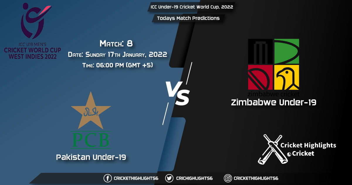 ICC Under-19 Cricket World Cup, 2022, Match 8 PK-U19 vs ZIM-U19, Playing 11 & Today's Match Predictions