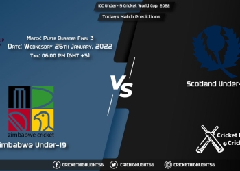 ICC Under-19 Cricket World Cup, 2022, Match Plate Quarter Final 3: ZIM-U19 vs SCO-U19, Playing 11 & Today's Match Predictions