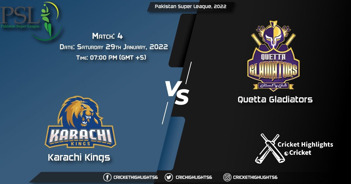 KAR vs QUE, Live Scorecard, Match 4, January 29, 2022, Pakistan Super League, 2022