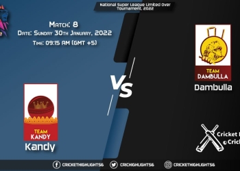 KDY vs DAM, Live Scorecard, Match 8, January 30, 2022, National Super League Limited Over Tournament, 2022