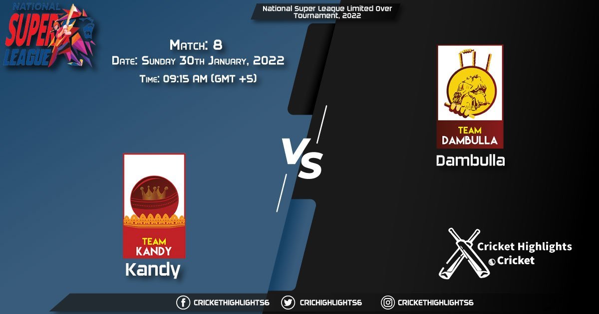 KDY vs DAM, Live Scorecard, Match 8, January 30, 2022, National Super League Limited Over Tournament, 2022