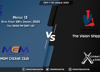 MGM vs TVS, Live Scorecard, Match 13, January 28, 2022, CBFS T-20 League, 2022