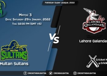 MUL vs LAH, Live Scorecard, Match 3, January 29, 2022, Pakistan Super League, 2022