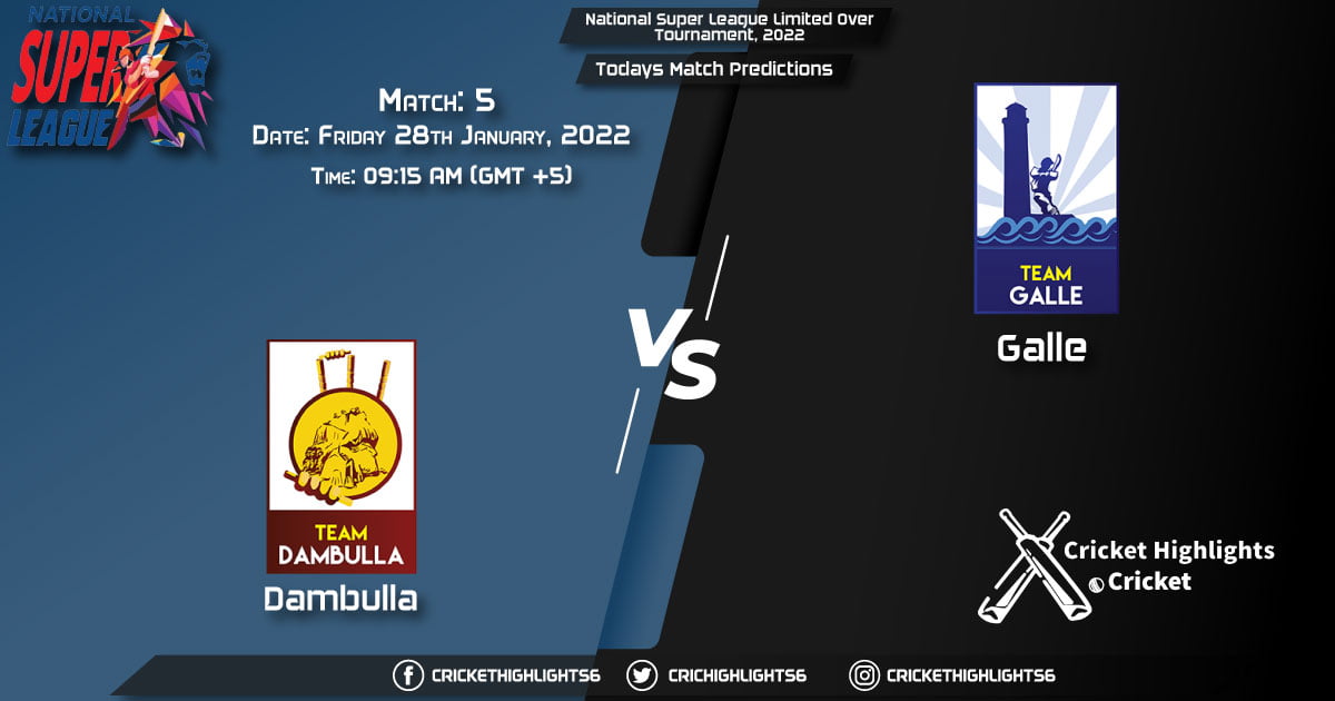 National Super League Limited Over Tournament, 2022, Match 5 DAM vs GAL, Playing 11 & Today's Match Predictions