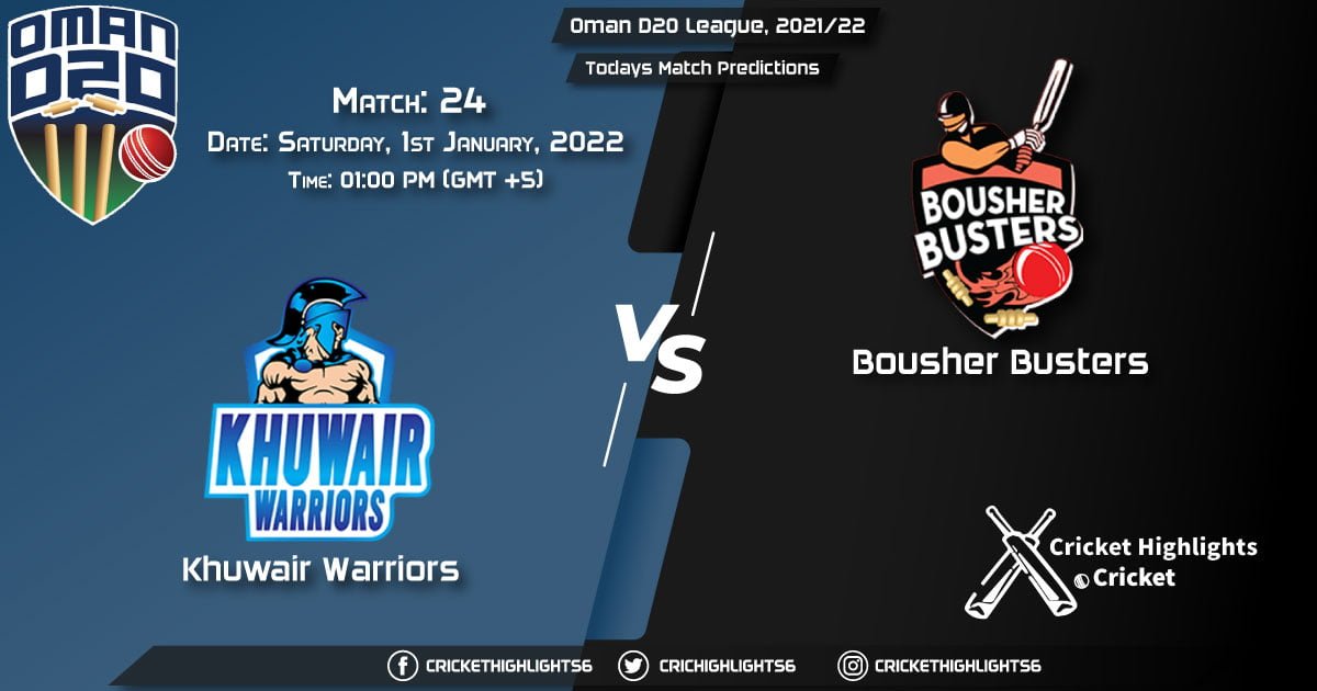 Oman D20 League, 202122, Match 24 KHW vs BOB, Playing 11 & Today's Match Predictions