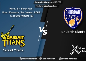 Oman D20 League, 202122, Match Super Four 5 DAT vs GGI, Playing 11 & Today's Match Predictions