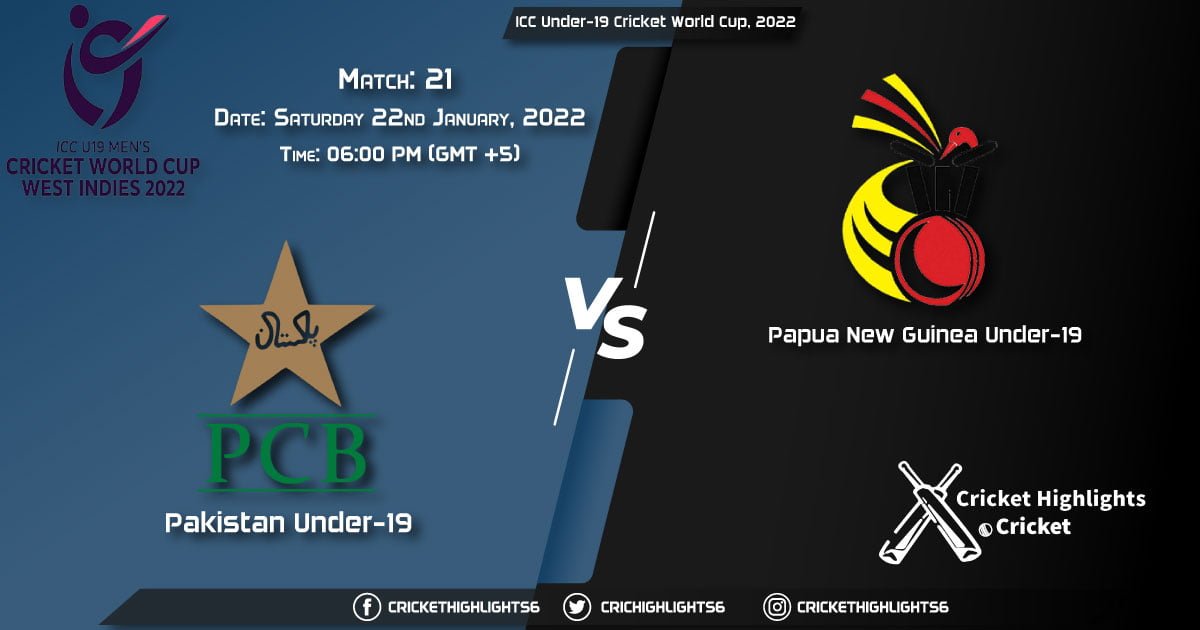 PK-U19 vs PNG-U19, Live Scorecard, Match 21, January 22, 2022, Live Cricket Score, ICC Under-19 Cricket World Cup, 2022