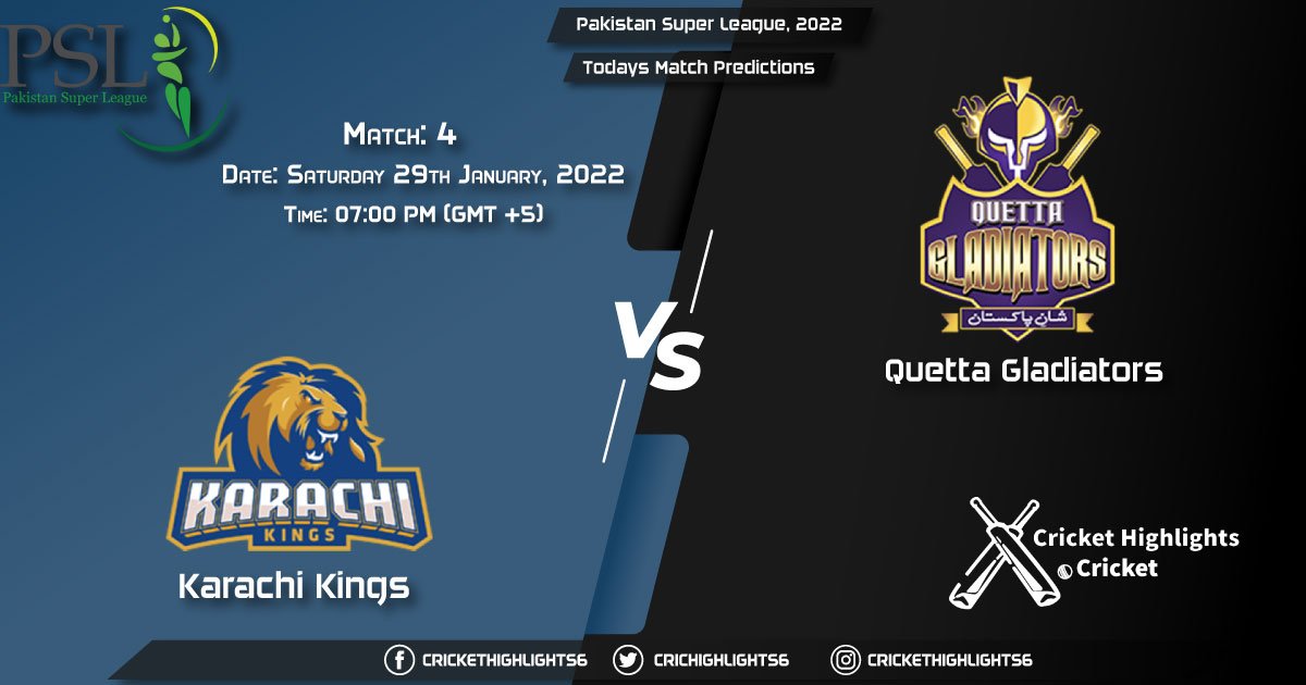 Pakistan Super League, 2022, Match 4 KAR vs QUE, Playing 11 & Today's Match Predictions