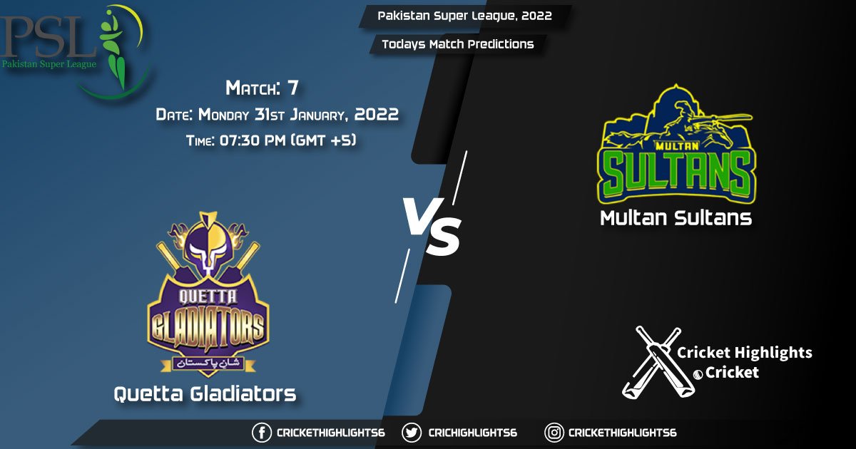 Pakistan Super League, 2022, Match 7 QUE vs MUL, Playing 11 & Today's Match Predictions