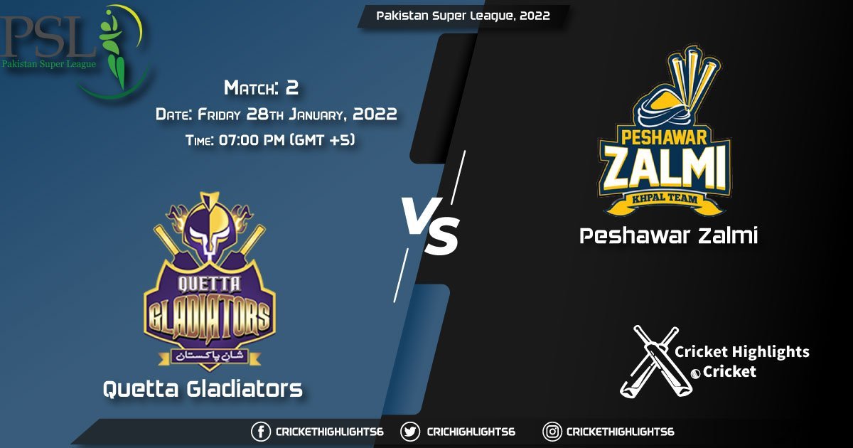 QUE vs PES, Live Scorecard, Match 2, January 28, 2022, Pakistan Super League, 2022