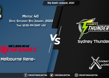 REN vs THU, Live Scorecard, Match 40, January 8, 2022, Live Cricket Score, Big Bash League, 202122