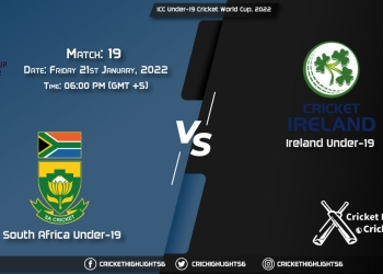 SA-U19 vs IRE-U19, Live Scorecard, Match 19, January 21, 2022, Live Cricket Score, ICC Under-19 Cricket World Cup, 2022