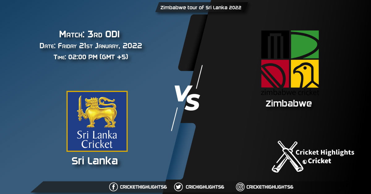SL vs ZIM, Live Scorecard, Match 3rd ODI, January 21, 2022, Live Cricket Score, Zimbabwe tour of Sri Lanka 2022