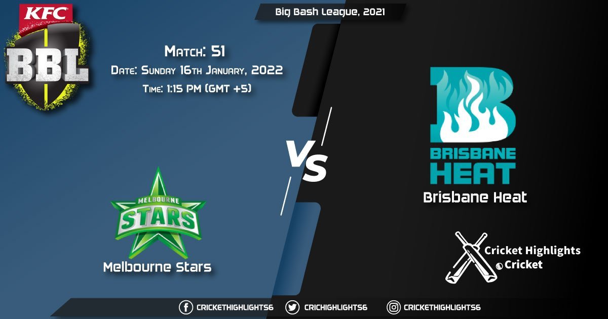 STA vs HEA, Live Scorecard, Match 51, January 16, 2022, Live Cricket Score, Big Bash League, 202122