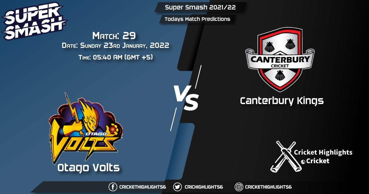 Super Smash 202122, Match 29 OV vs CTB, Playing 11 & Today's Match Predictions