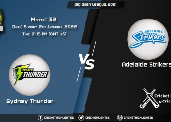THU vs STR, Live Scorecard, Match 32, January 2, 2022, Live Cricket Score, Big Bash League, 202122