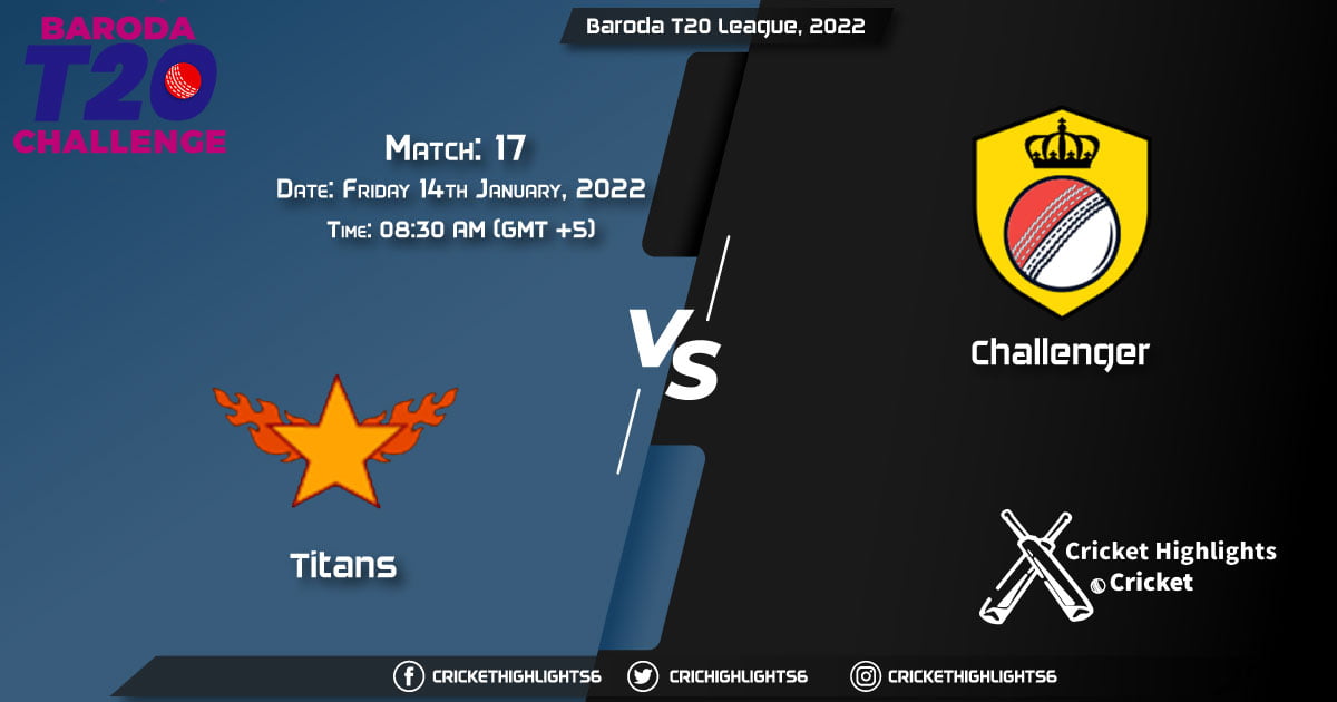 TIT vs CHA, Live Scorecard, Match 17, January 14, 2022, Live Cricket Score, Baroda T20 League, 2022