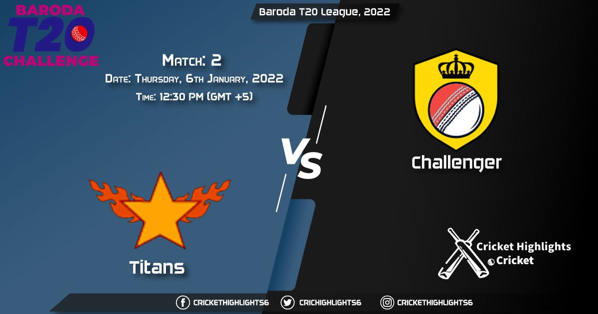 TIT vs CHA, Live Scorecard, Match 2, January 6, 2021, Live Cricket Score, Baroda T20 League, 2022