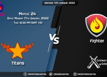 TIT vs FIG, Live Scorecard, Match 24, January 17, 2022, Live Cricket Score, Baroda T20 League, 2022