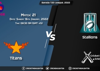 TIT vs STA, Live Scorecard, Match 21, January 16, 2022, Live Cricket Score, Baroda T20 League, 2022