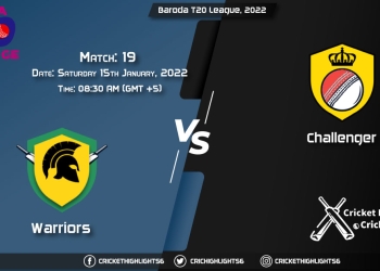 WAR vs CHA, Live Scorecard, Match 19, January 15, 2022, Live Cricket Score, Baroda T20 League, 2022