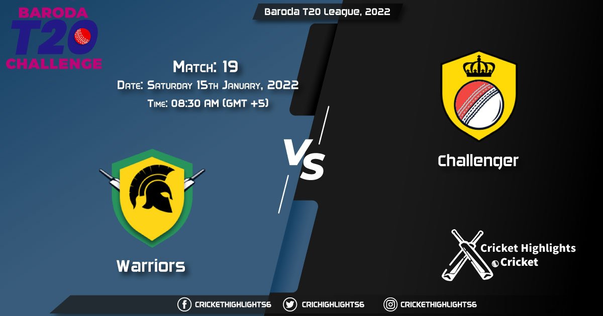 WAR vs CHA, Live Scorecard, Match 19, January 15, 2022, Live Cricket Score, Baroda T20 League, 2022