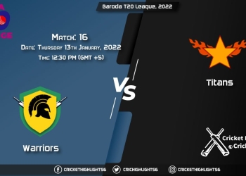 WAR vs TIT, Live Scorecard, Match 16, January 13, 2022, Live Cricket Score, Baroda T20 League, 2022