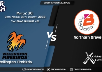 WF vs NB, Live Score Match 30 Playing 11 Live Match Today, January 24, 2022, Super Smash 202122