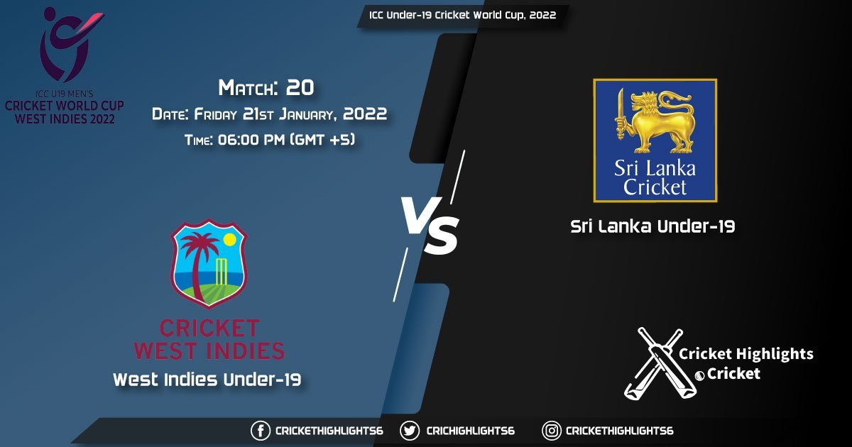 WI-U19 vs SL-U19, Live Scorecard, Match 20, January 21, 2022, Live Cricket Score, ICC Under-19 Cricket World Cup, 2022