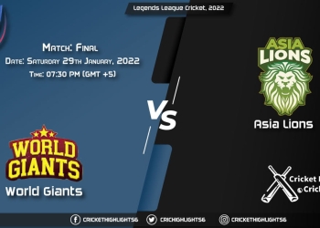WOG vs ASL, Live Scorecard, Match Final, January 29, 2022, Legends League Cricket, 2022