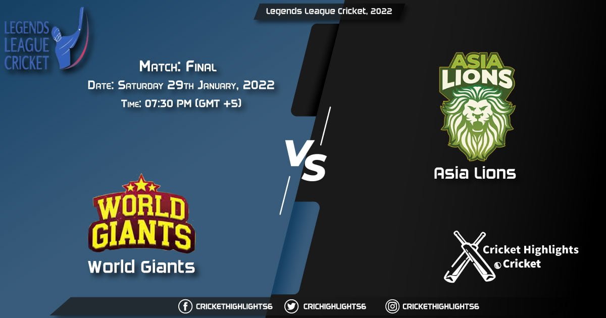 WOG vs ASL, Live Scorecard, Match Final, January 29, 2022, Legends League Cricket, 2022
