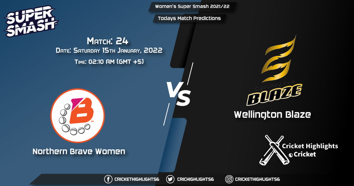 Women's Super Smash 202122, Match 24 NB-W vs WB-W, Playing 11 & Today's Match Predictions