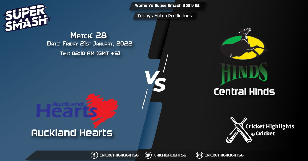 Women's Super Smash 202122, Match 28 AH-W vs CH-W, Playing 11 & Today's Match Predictions
