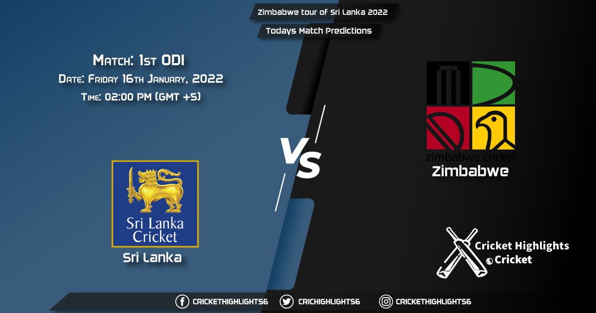 Zimbabwe tour of Sri Lanka 2022, Match 1st ODI: SL vs ZIM, Playing 11 & Today's Match Predictions