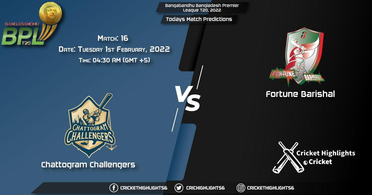 Bangabandhu Bangladesh Premier League T20, 2022, Match 16 CCH vs FBA, Playing 11 & Today's Match Predictions