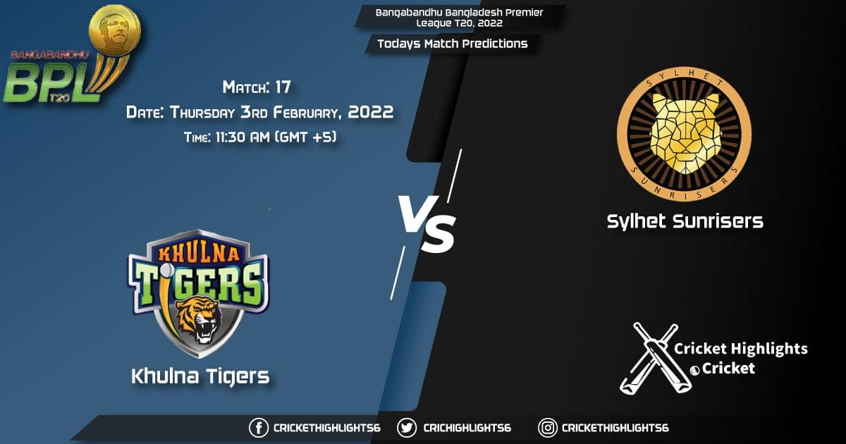Bangabandhu Bangladesh Premier League T20, 2022, Match 17 KHT vs SYL, Playing 11 & Today's Match Predictions