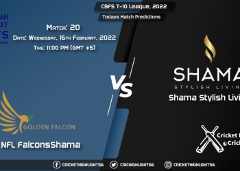 CBFS T-10 League, 2022, Match 20 FAL vs SSL, Playing 11 & Today's Match Predictions