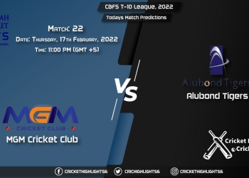 CBFS T-10 League, 2022, Match 22 MGM vs ALT, Playing 11 & Today's Match Predictions