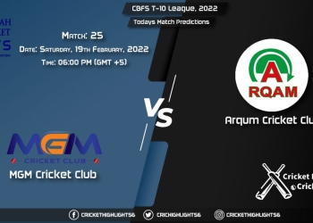 CBFS T-10 League, 2022, Match 25 MGM vs ACC, Playing 11 & Today's Match Predictions