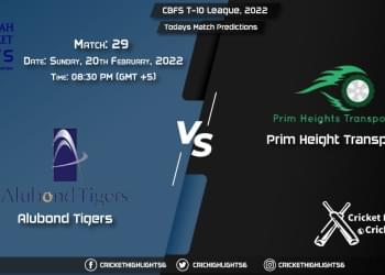 CBFS T-10 League, 2022, Match 29 ALT vs PHT, Playing 11 & Today's Match Predictions