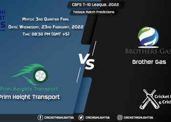 CBFS T-10 League, 2022, Match 3rd Quarter Final PHT vs BG, Playing 11 & Today's Match Predictions