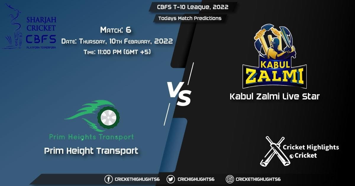 CBFS T-10 League, 2022, Match 6 PHT vs KZLS, Playing 11 & Today's Match Predictions